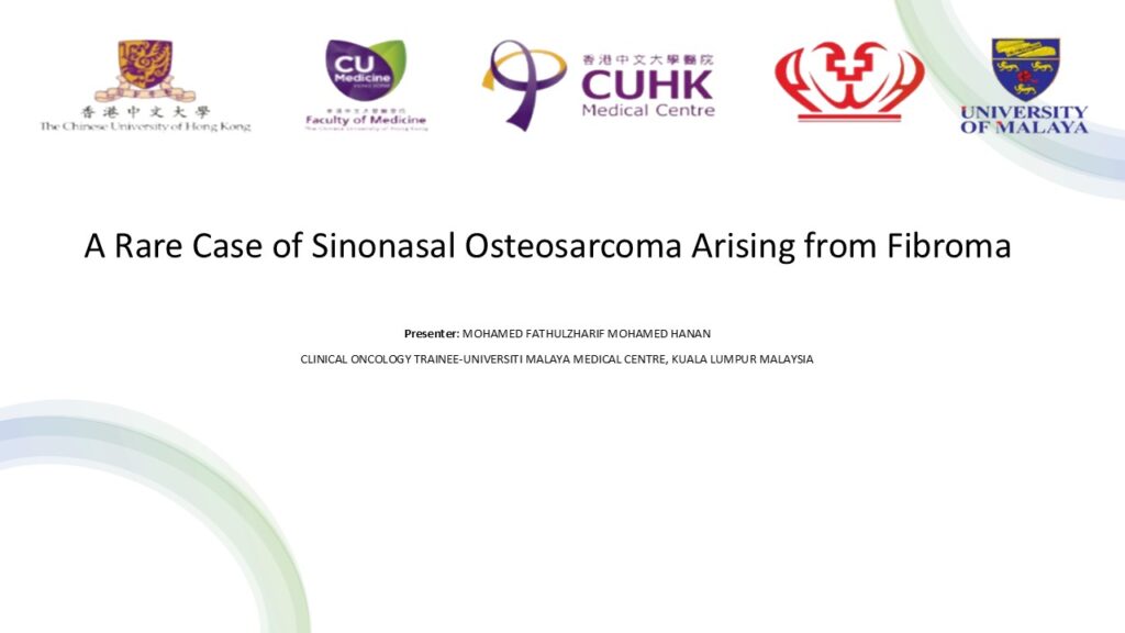 011 A Rare Case of Sinonasal Osteosarcoma Arising from Fibroma